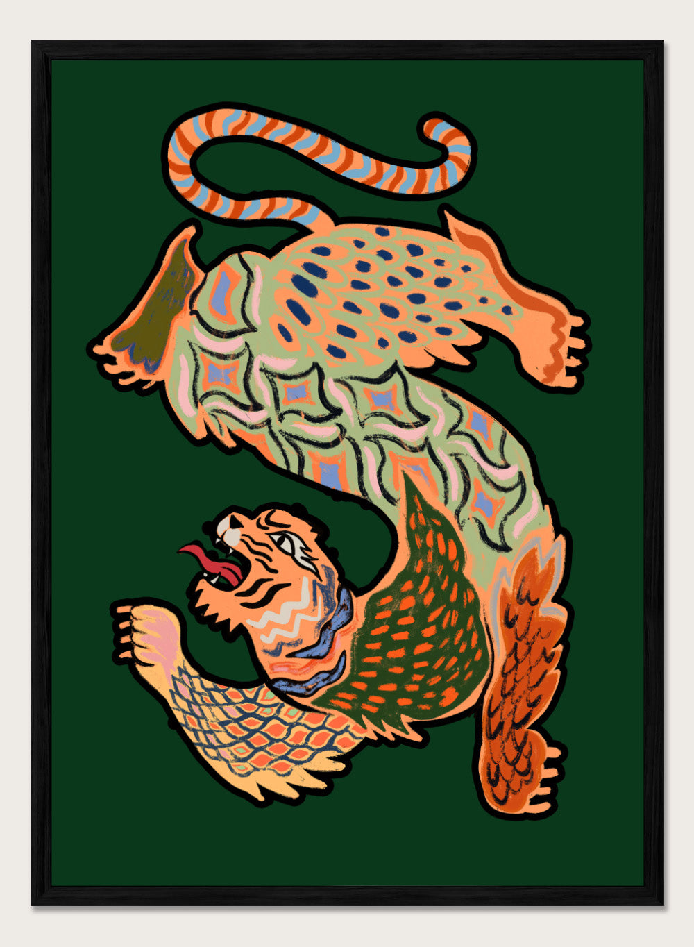 Arty Guava - Asian Tiger Green Art Print