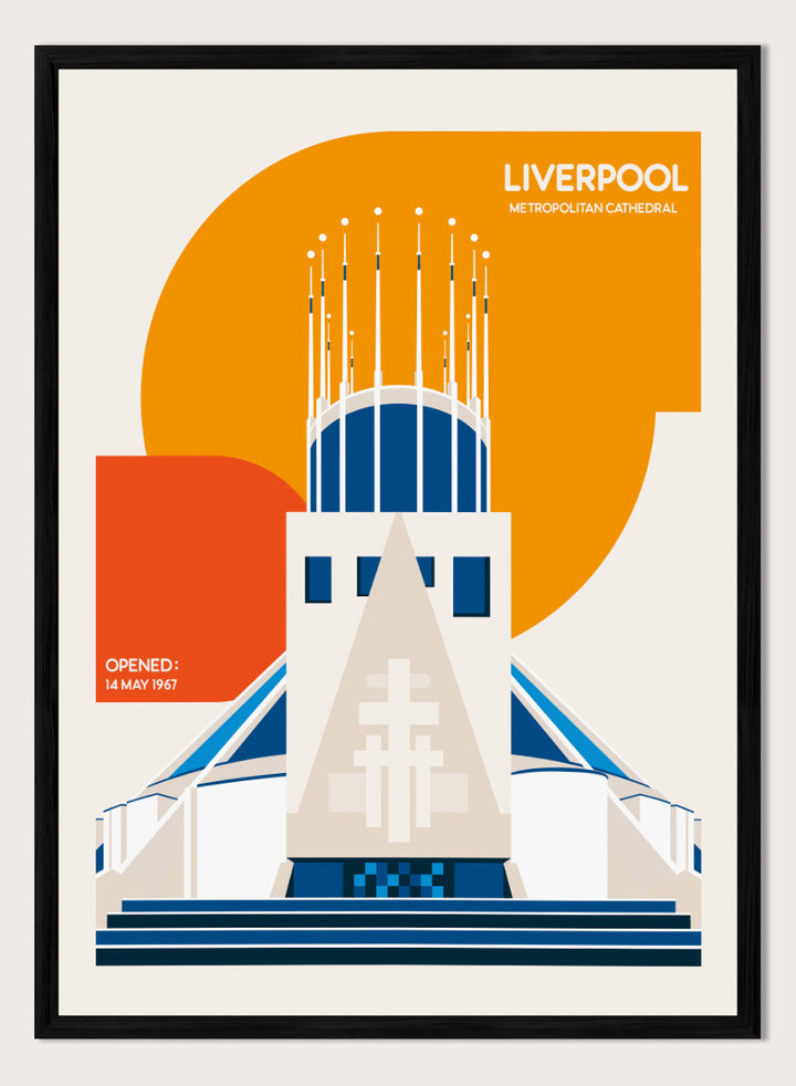 A stylized travel poster of Liverpool&