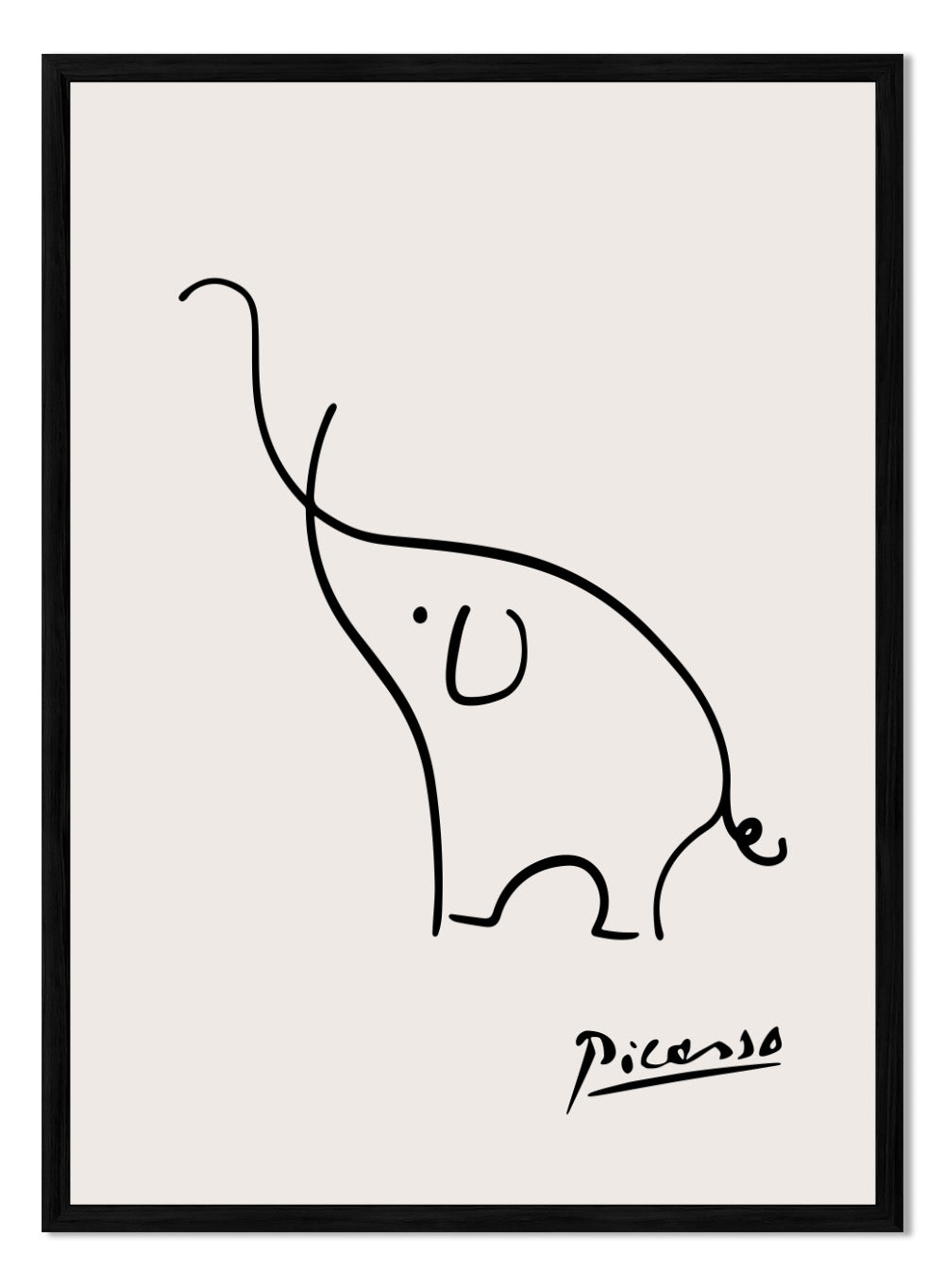 Pablo Picasso Elephant Sketch Line Drawing Wall Art Print