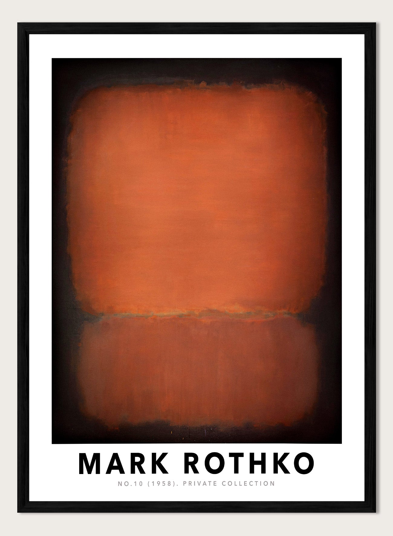 Mark Rothko No.10 1958 Black Red Orange Vintage Poster Art Print