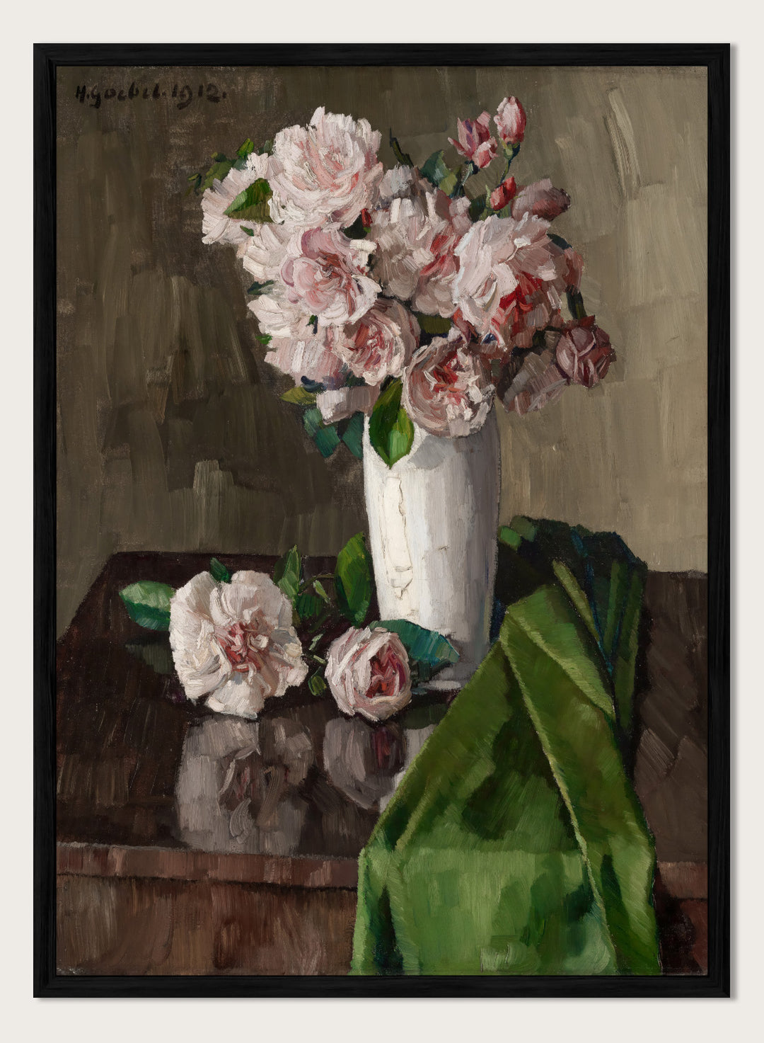 "Still Life with Pink Roses" Art Print