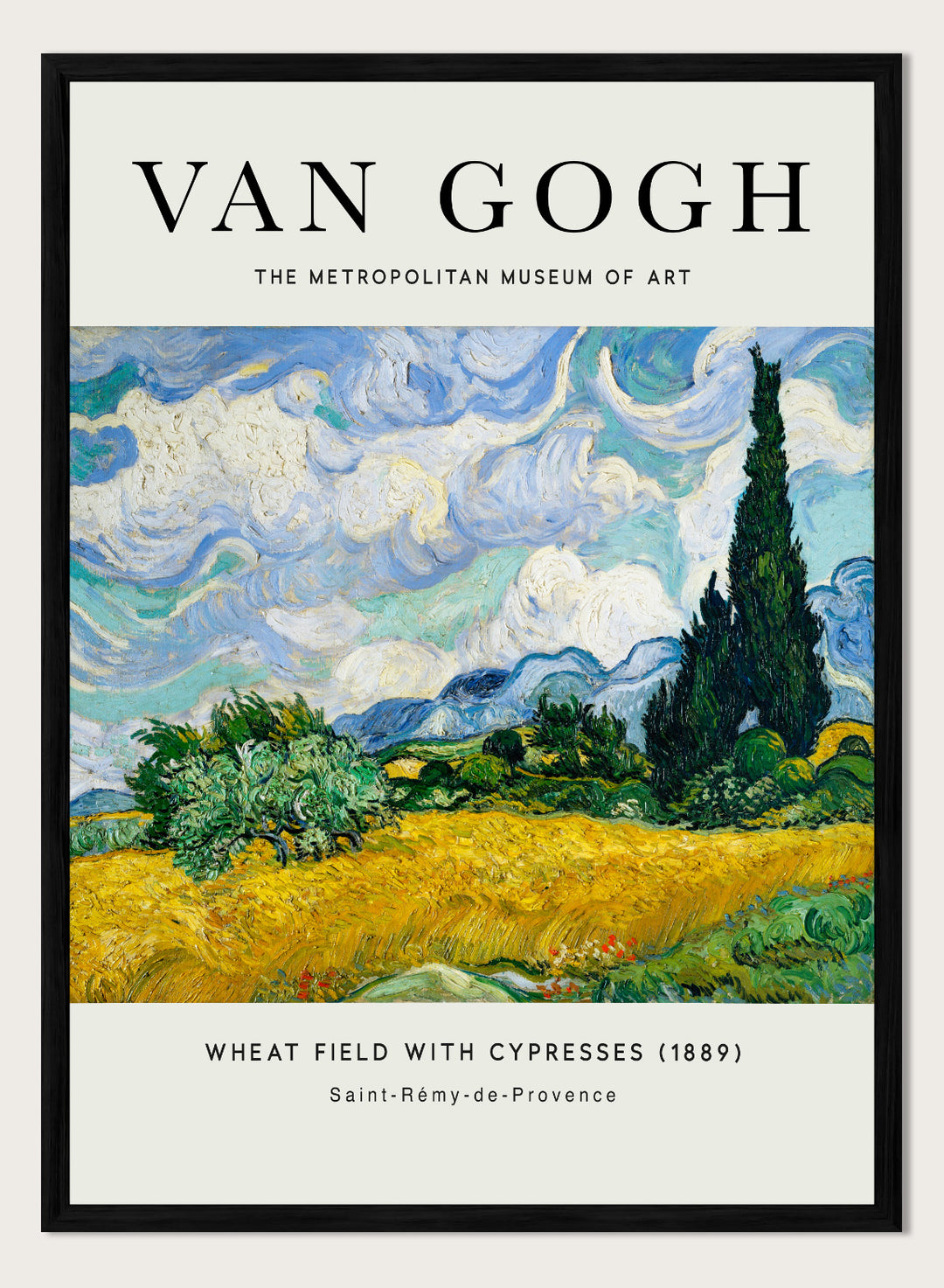 Van Gogh Wheat Field with Cypresses 1889 Art Print