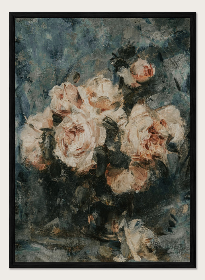 "Still life with Roses in a Glass Vase" Art Print