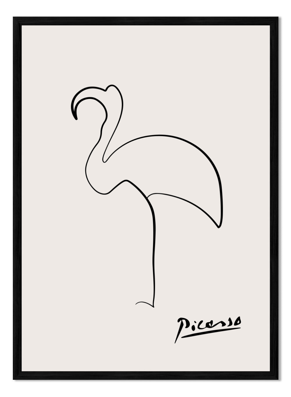 Pablo Picasso Flamingo Sketch Line Art Print