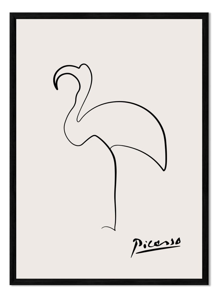 Pablo Picasso Flamingo Sketch Line Art Print