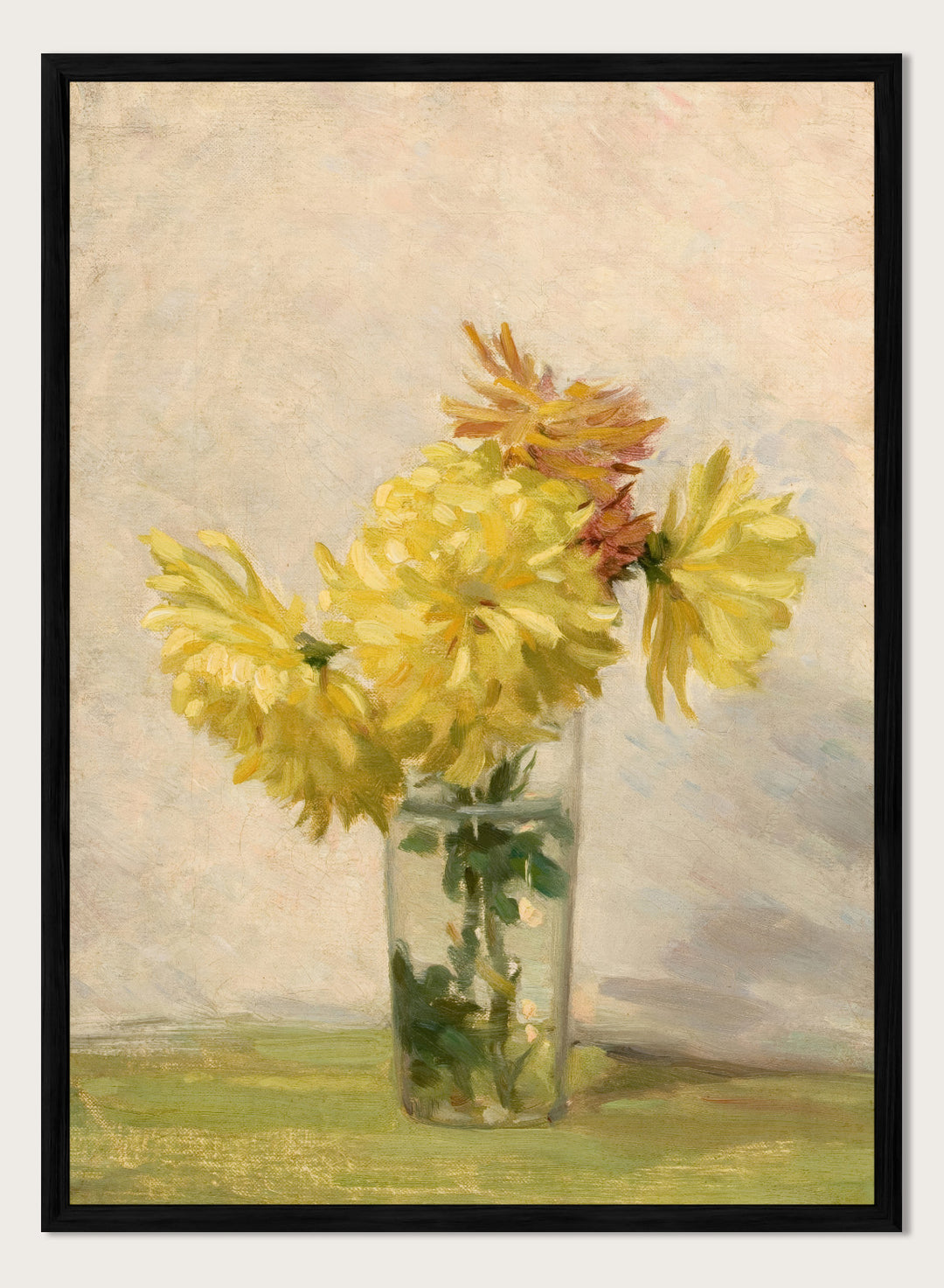 "Still Life with Bouquet of Yellow Flowers" Art Print