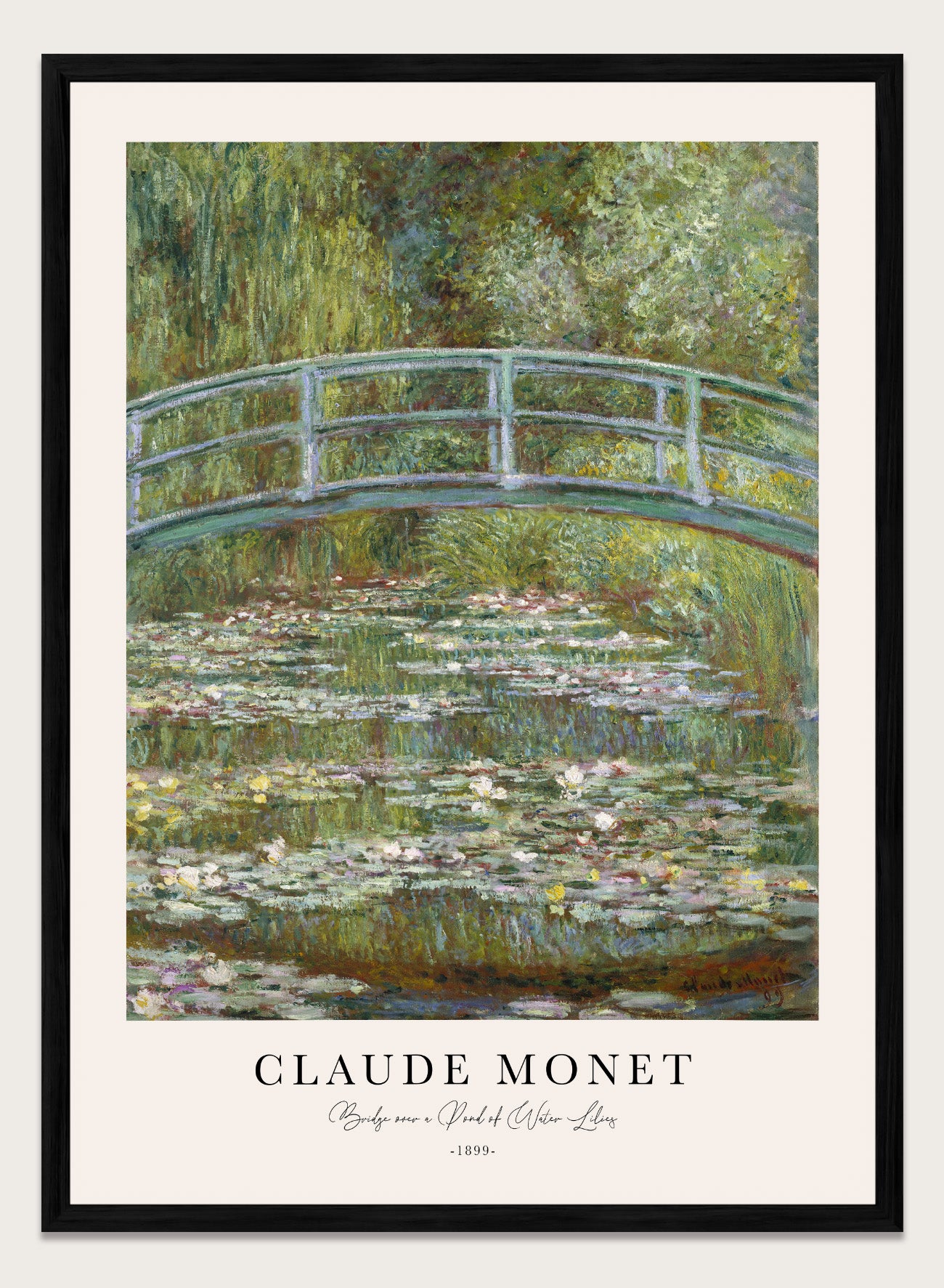 Claude Monet Bridge over a Pond of Water Lilies 1899 Vintage