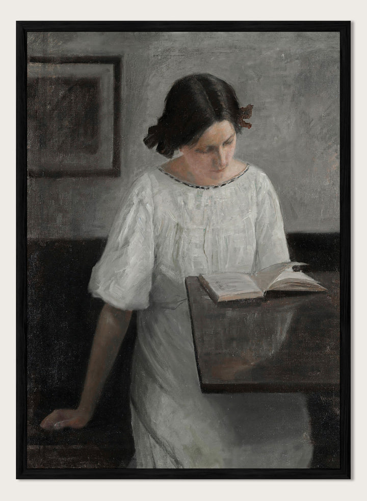 "The Artist's Wife in White Reading" Art Print