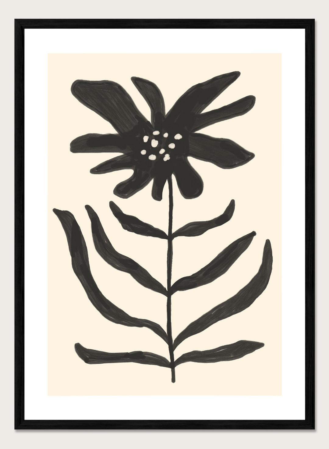 'Monochrome Flora' Aesthetic Art Print