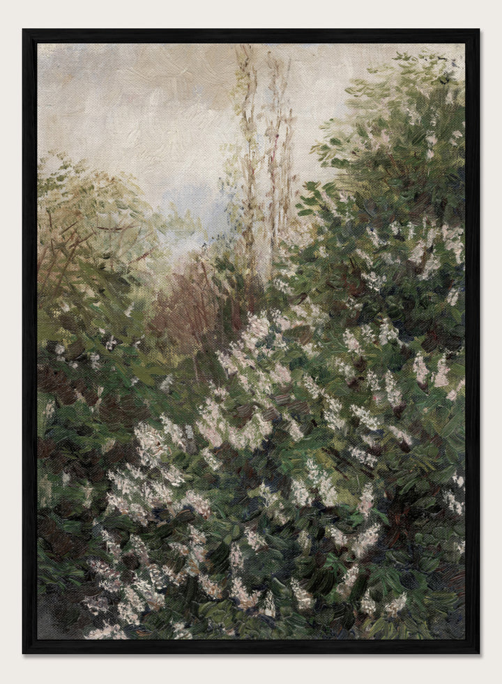 Featuring Ladislav Mednyánszky's original vintage artwork Lilacs, this dark moody European vintage purple flowers against green lush leaves botanical oil painting wall art print showcases a classic rustic antique style that is perfect for any boho or modern farmhouse inspired space with muted or neutral colors. 