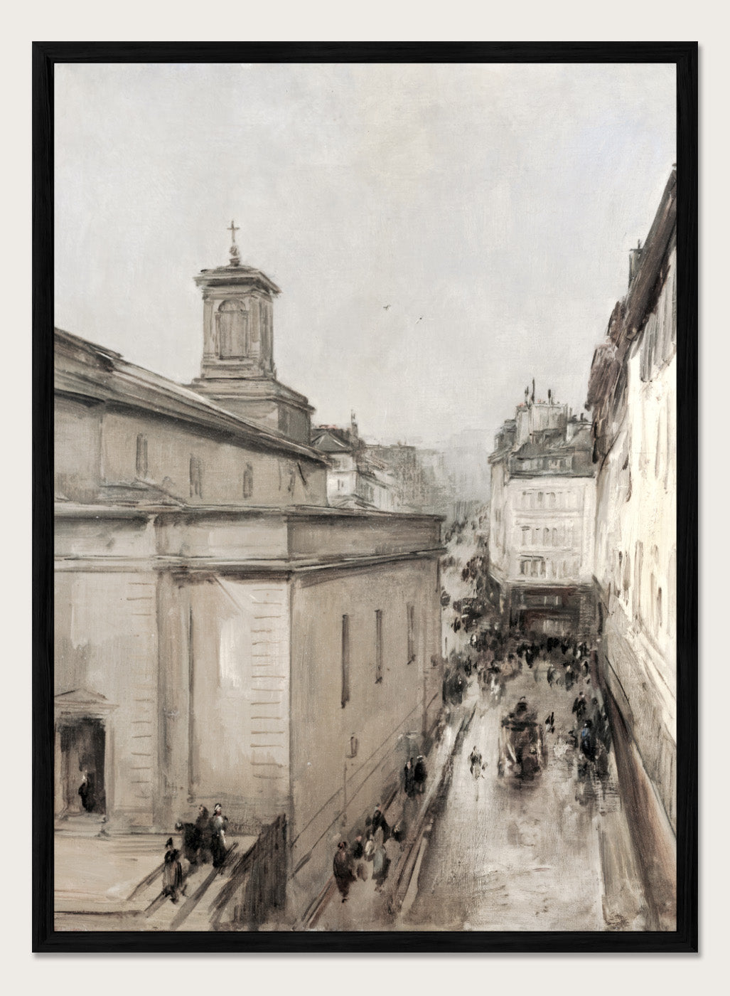 "View of the Church of Notre Dame de Lorette and the Rue Fléchier" Art Print