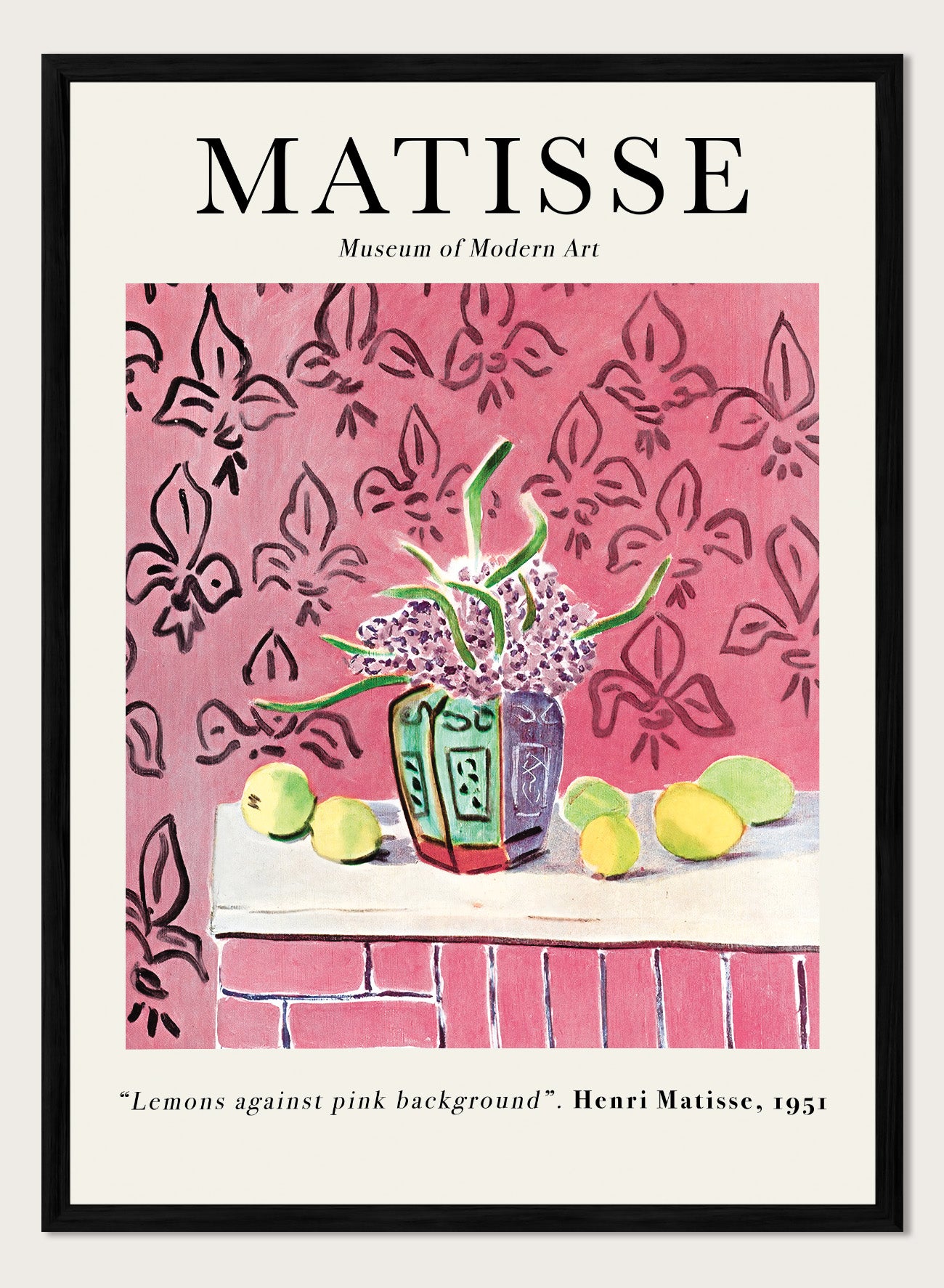 Lemons Against Pink Background 1951 by Henri Matisse Vintage