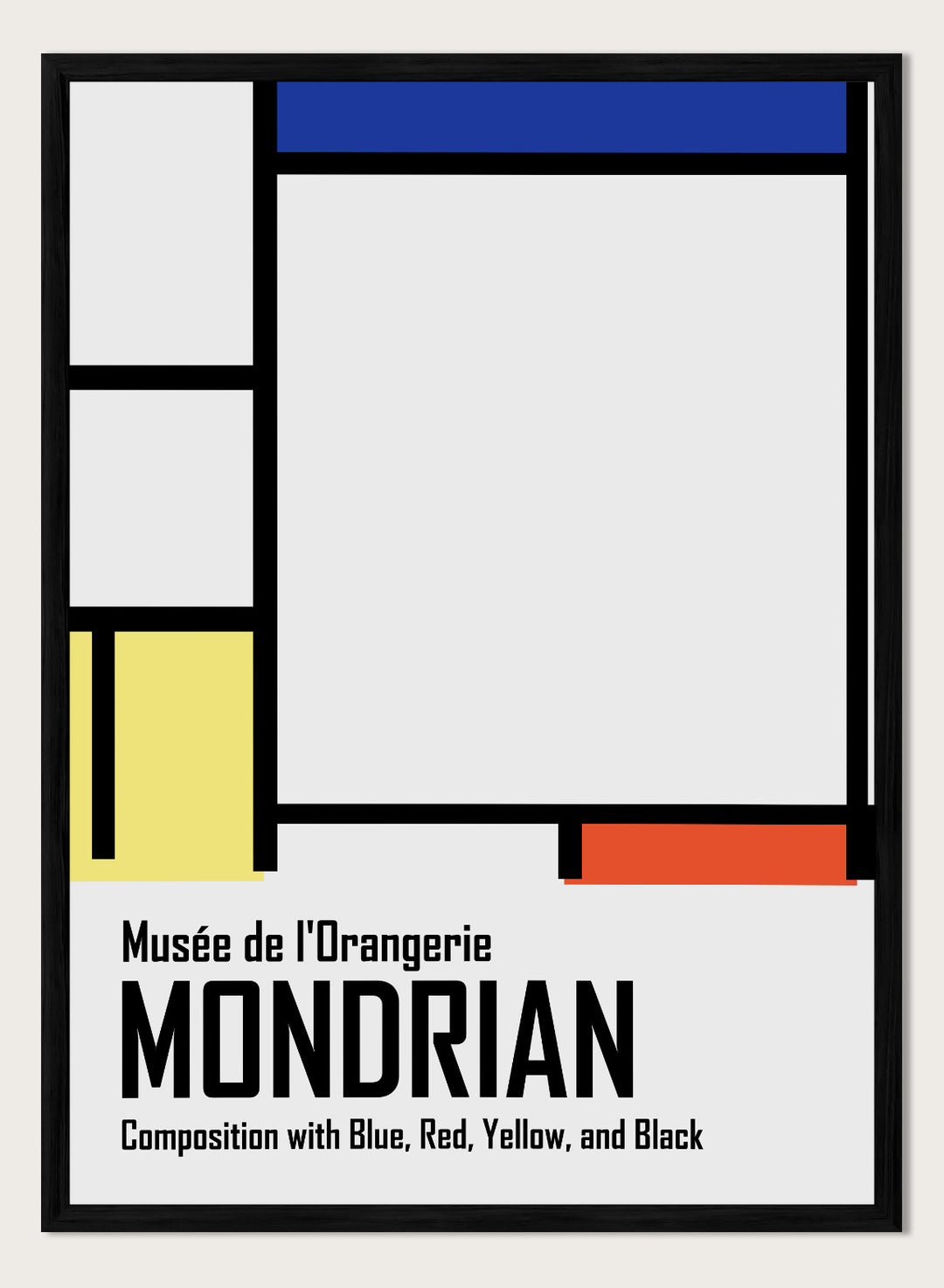 Piet Mondrian Composition with Blue, Red, Yellow, and Black Remastered Art Print