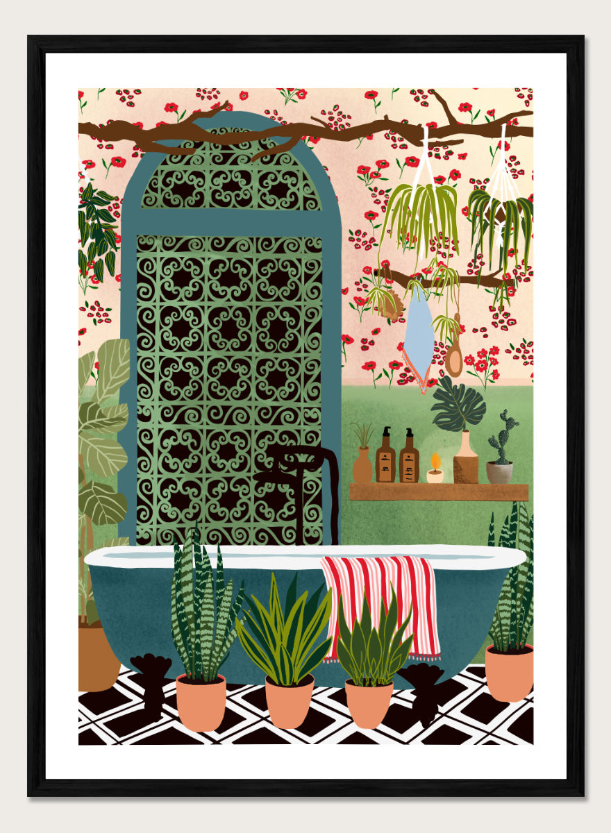 Ceyda Alasar - Lush Botanical Bath Art Print