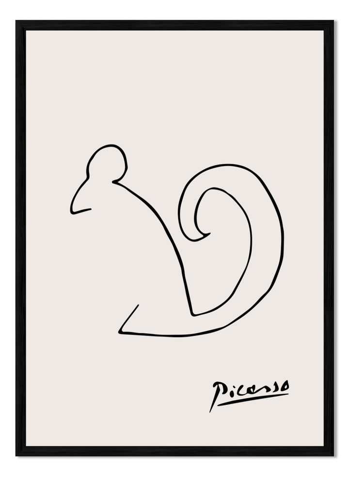 Pablo Picasso Squirrel Sketch Line Art Print