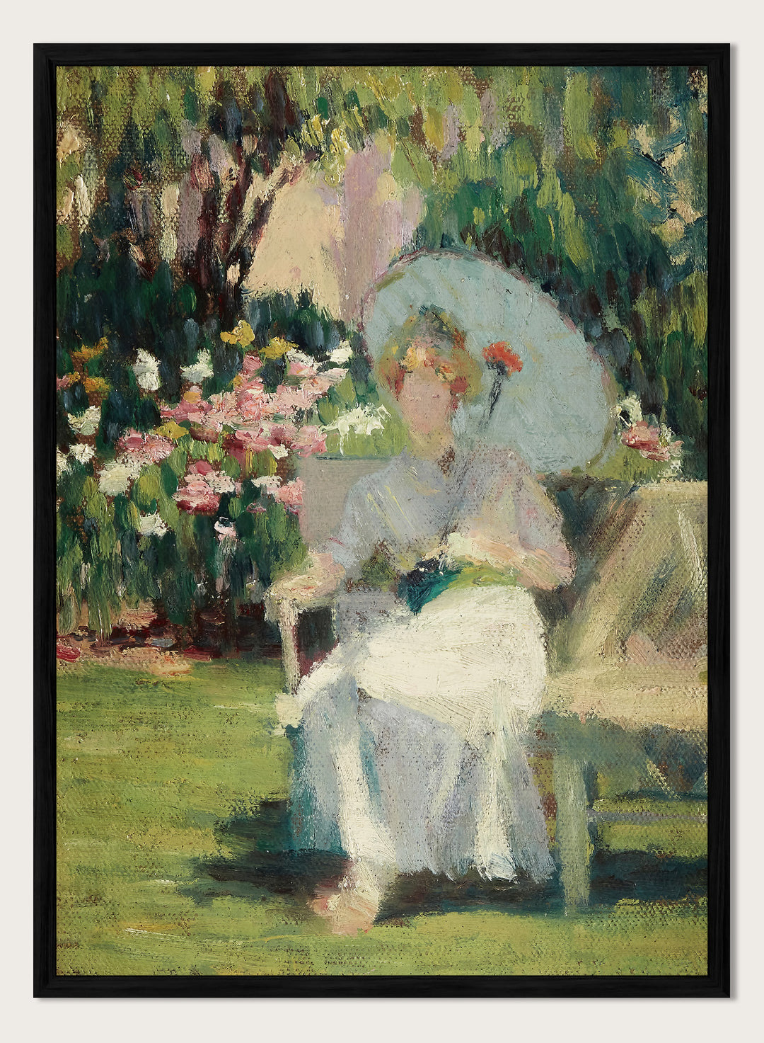 "Portrait of Alice L. Riddle Kindler in the Phlox Garden" Art Print