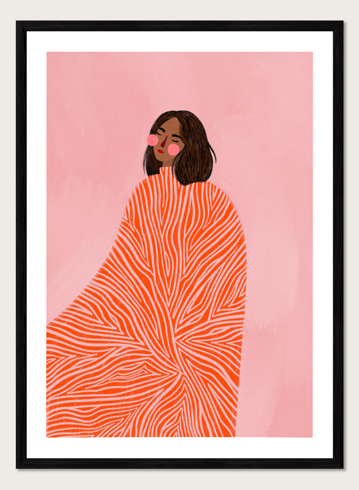 The Woman With the Swirls by Bea Müller Fine Art Print, Framed Fine Art Print, Ready to hang