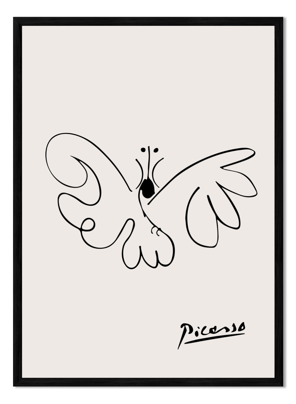 Pablo Picasso Butterfly Sketch Line Art Print