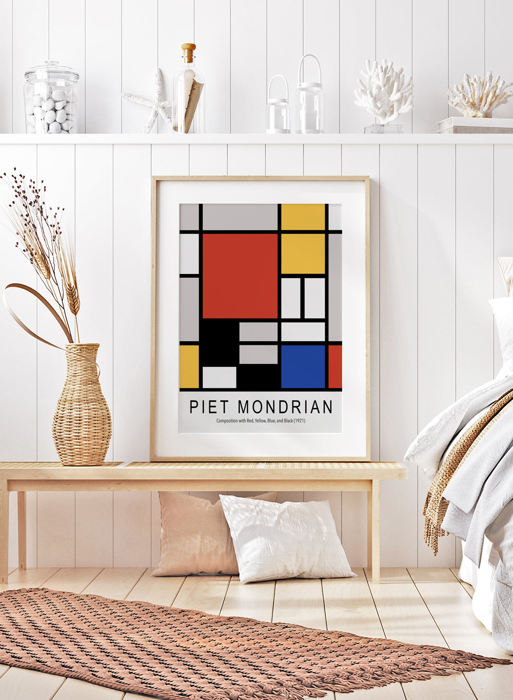Piet Mondrian Composition with Red, Yellow, Blue, and Black