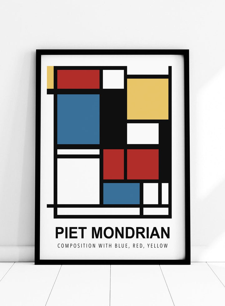 Piet Mondrian Composition with Blue, Red, Yellow Remastered Art Print_Sugar & Canvas