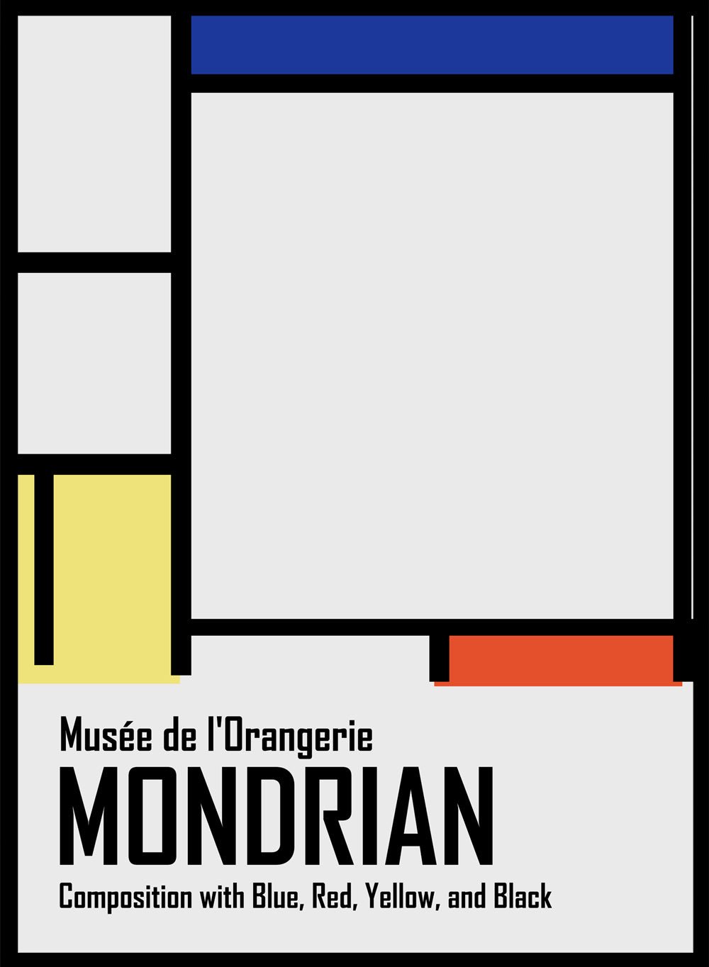 Piet Mondrian Composition with Blue, Red, Yellow, and Black Remastered Art Print_Sugar & Canvas