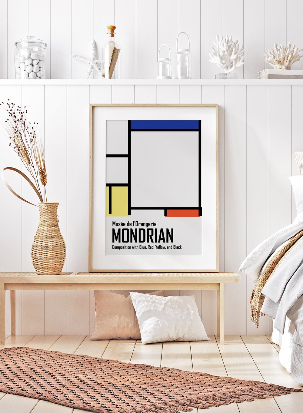 Piet Mondrian Composition with Blue, Red, Yellow, and Black Remastered Art Print_Sugar & Canvas
