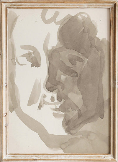 Reijer Stolk - Kop, Vintage Abstract Portrait Wall Art Print | Minimalist Line Drawing Face Poster, Neutral Figurative Sketch, Rustic Cottagecore Decor 