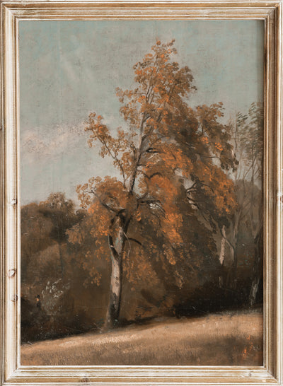 Rustic Vintage European Study of an Ash Tree Oil Painting Wall Art Print, Dark Moody Forest Landscape, Warm Farmhouse Antique Poster, John Constable - Study of an Ash Tree
