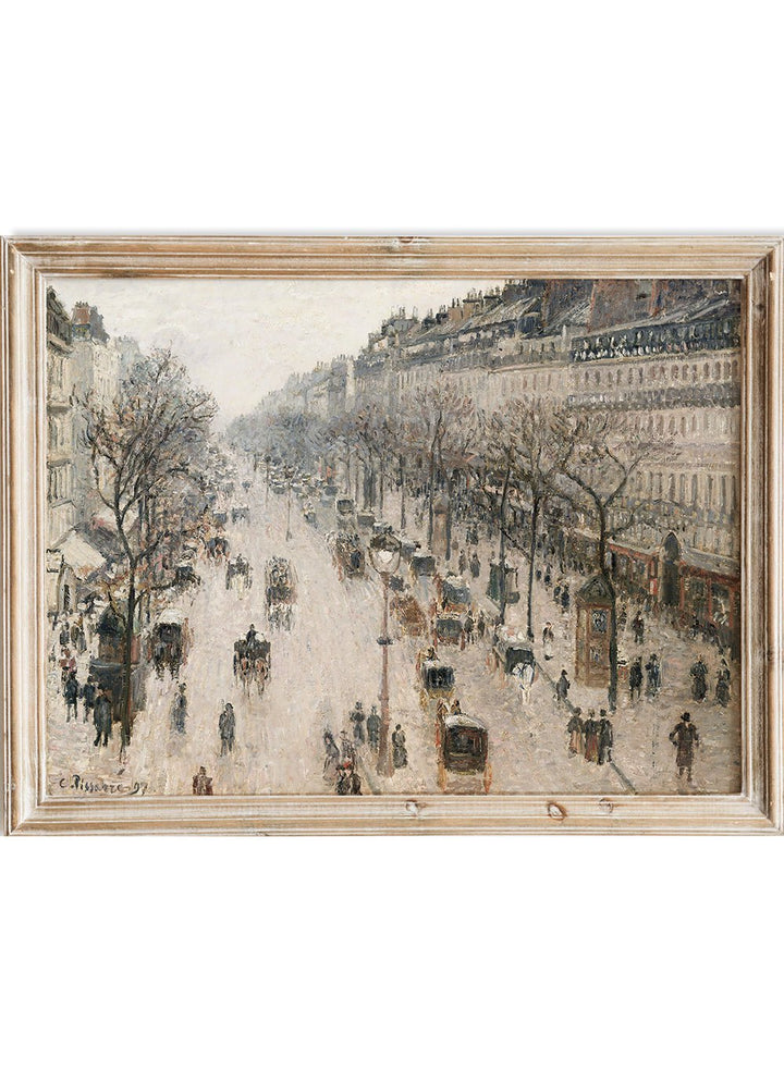 "The Boulevard Montmartre on a Winter Morning" Art Print_Sugar & Canvas