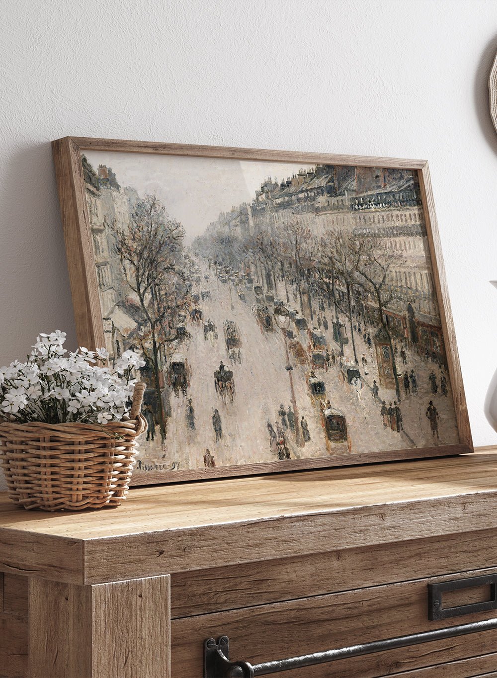"The Boulevard Montmartre on a Winter Morning" Art Print_Sugar & Canvas