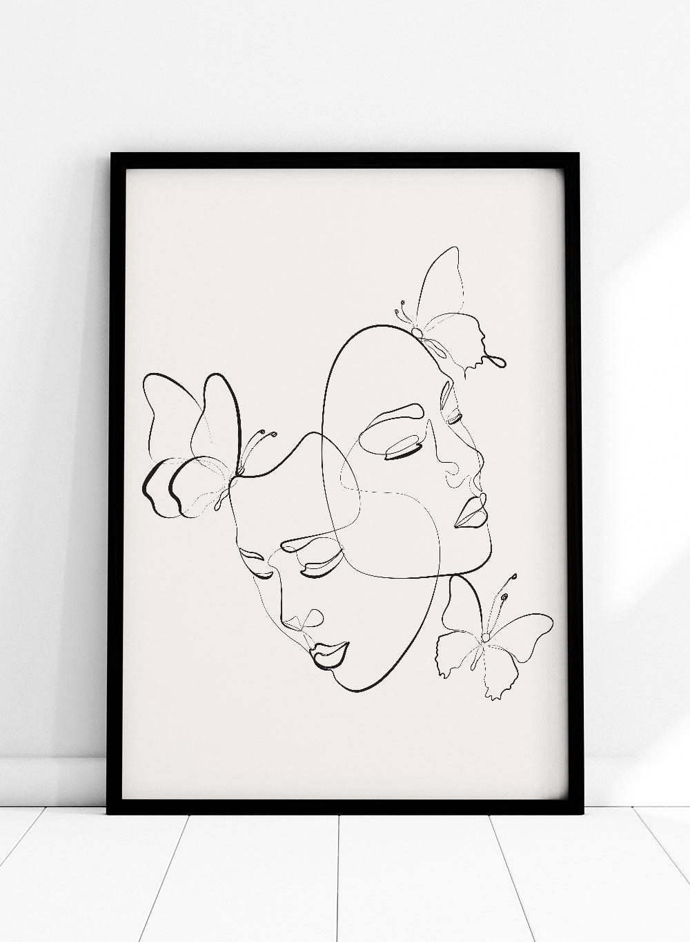 Head of Butterflies Line Art Print_Sugar & Canvas