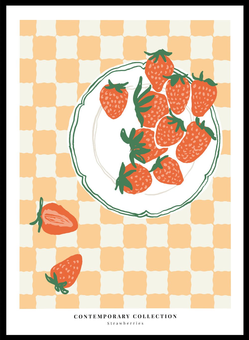 Strawberries Kitchen Illustration Art Print_Sugar & Canvas