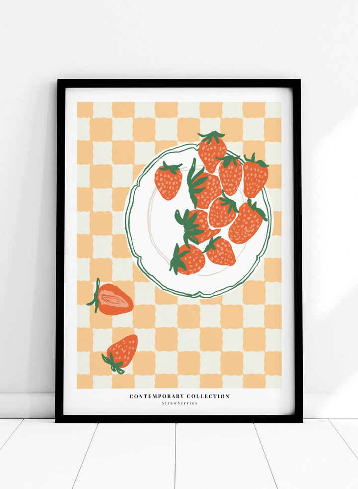 Strawberries Kitchen Illustration Art Print_Sugar & Canvas