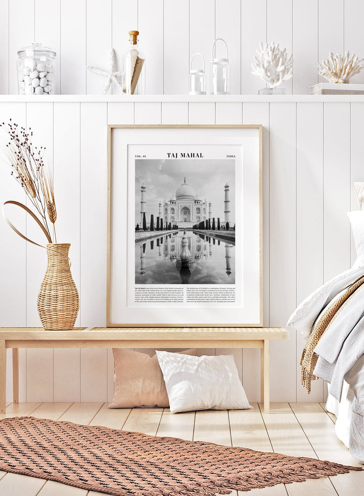 Taj Mahal Black and White City Art Print_Sugar & Canvas