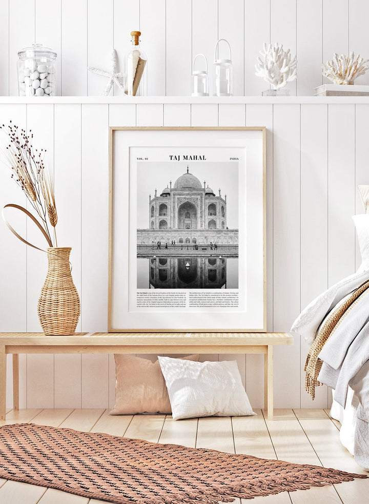 Taj Mahal Black and White City Art Print_Sugar & Canvas