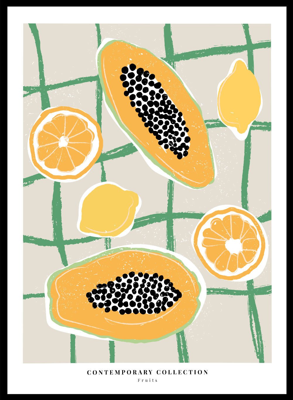 Tropical Fruits Kitchen Illustration Art Print_Sugar & Canvas