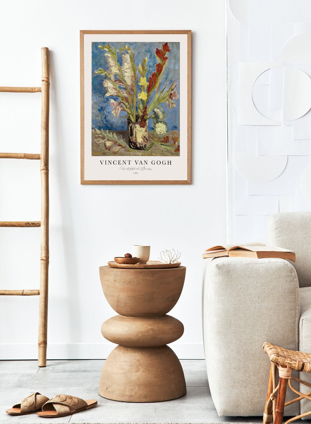 Van Gogh Vase with Gladioli and China Asters Art Print_Sugar & Canvas