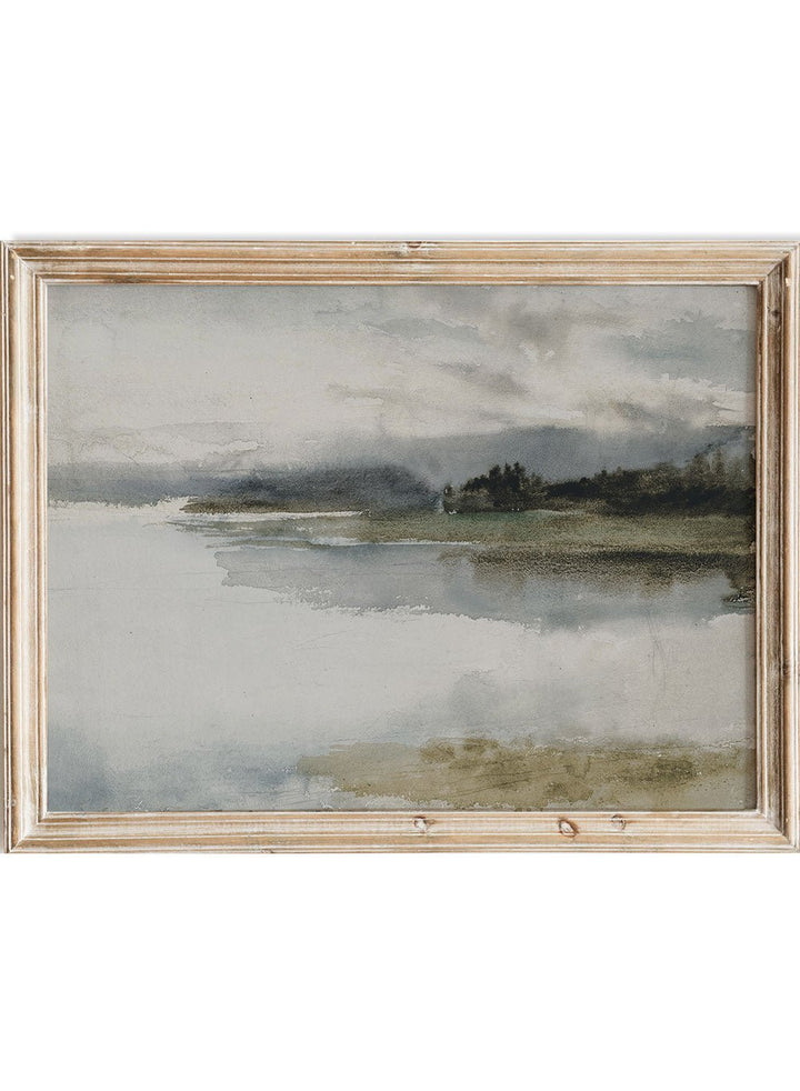 "Seashore in the Evening; Landscape" Art Print_Sugar & Canvas