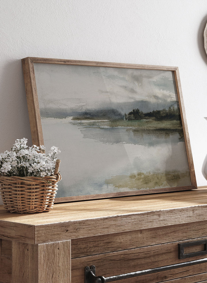 "Seashore in the Evening; Landscape" Art Print_Sugar & Canvas