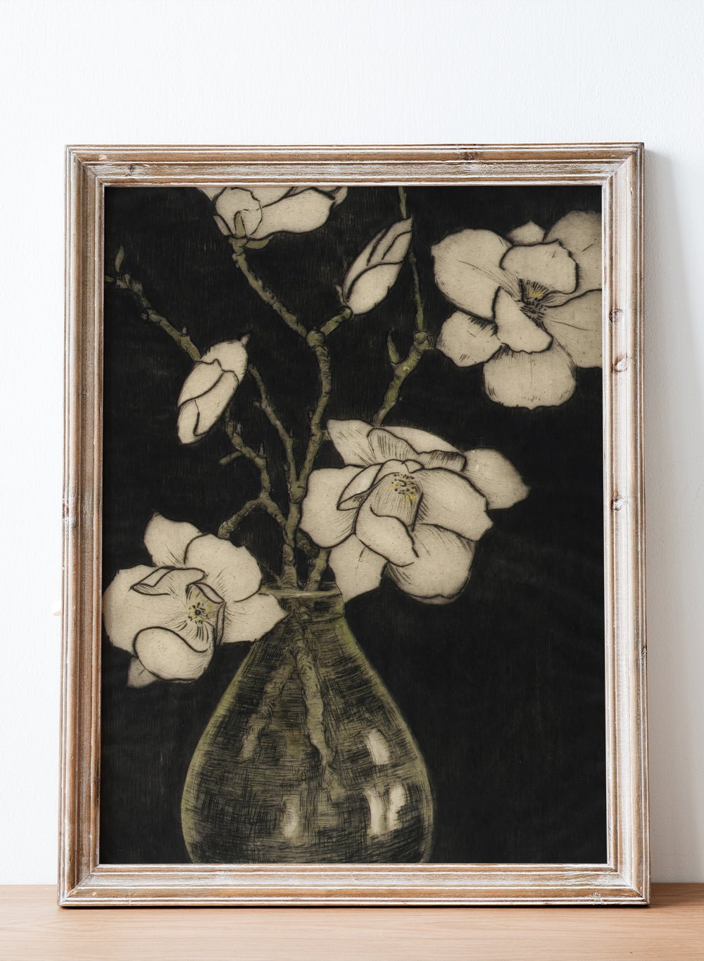 Vintage Japanese Magnolia Flowers Botanical Wall Art Print