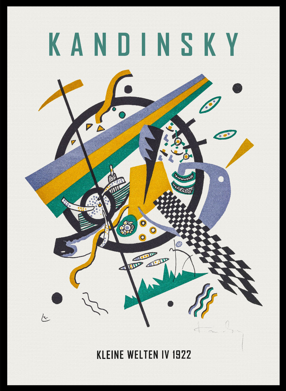 Kandinsky Small Worlds IV Kleine Welten IV 1922 Vintage Poster Art Print | Abstract Wassily Kandinsky Painting, Museum Exhibition 