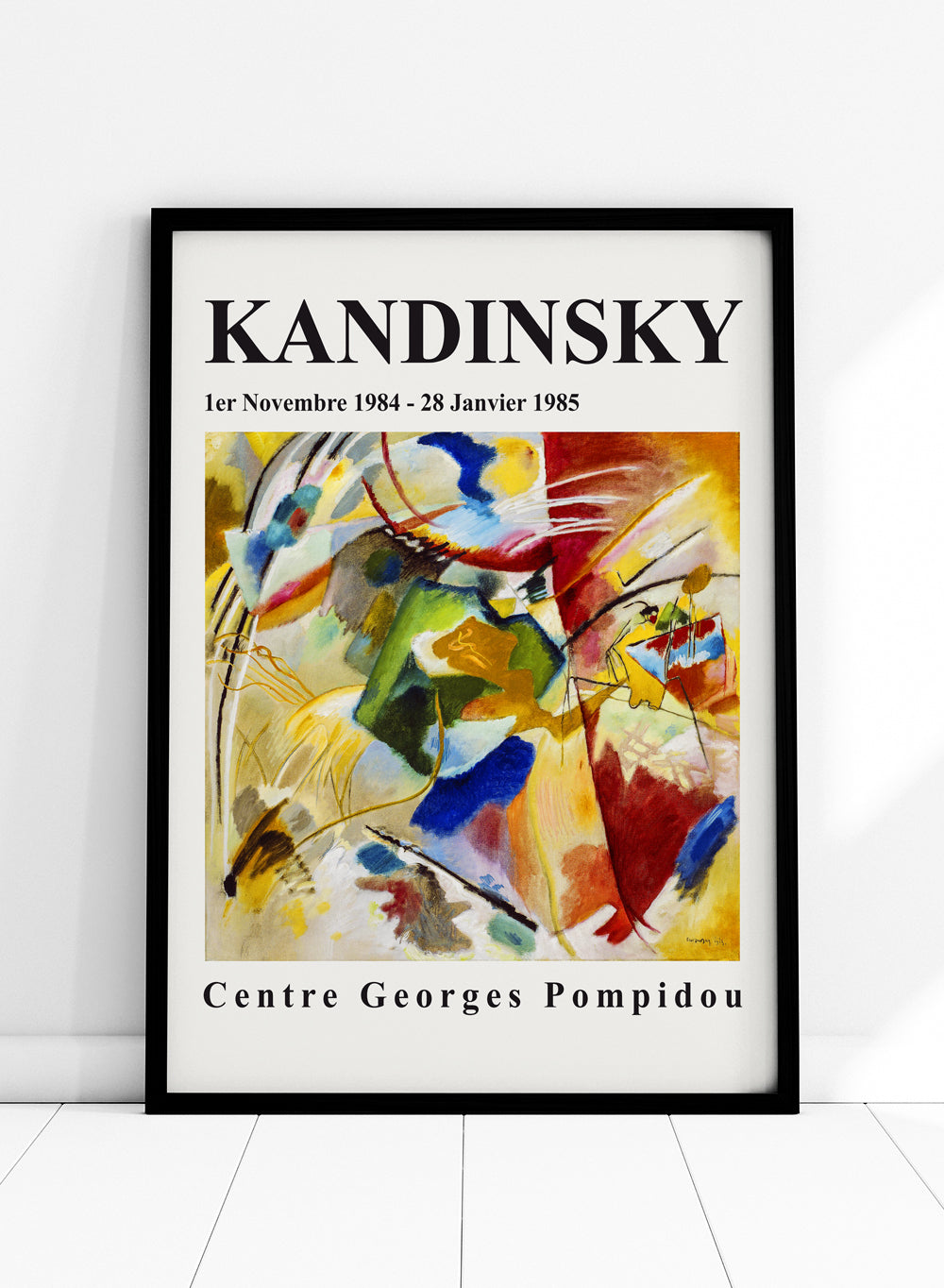 Kandinsky Painting with Green Center 1913 Vintage Poster Colorful Art Print | Wassily Kandinsky Abstract Painting, Museum Exhibition