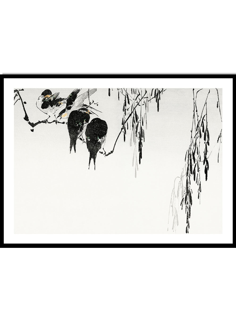 Watanabe Seitei "Perched Magpies" Art Print_Sugar & Canvas