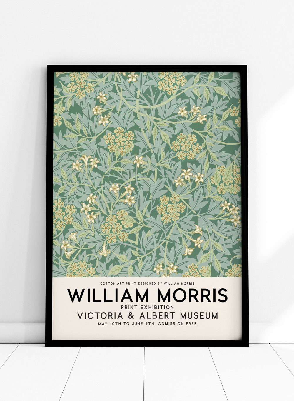 William Morris Jasmine Pattern Botanical Floral Vintage Poster Art Print | Colorful Art, Victoria & Albert Art Museum Exhibition, Art Nouveau