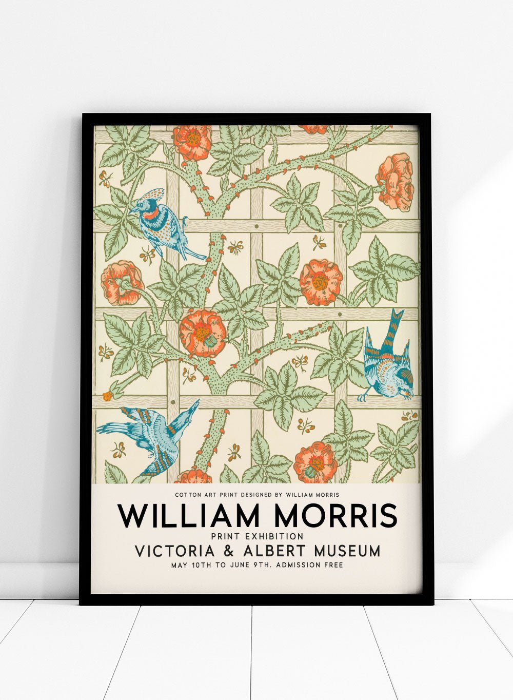 William Morris Trellis Birds Flowers Art Print_Sugar & Canvas