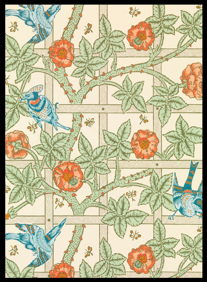 William Morris Trellis Birds Flowers Art Print_Sugar & Canvas