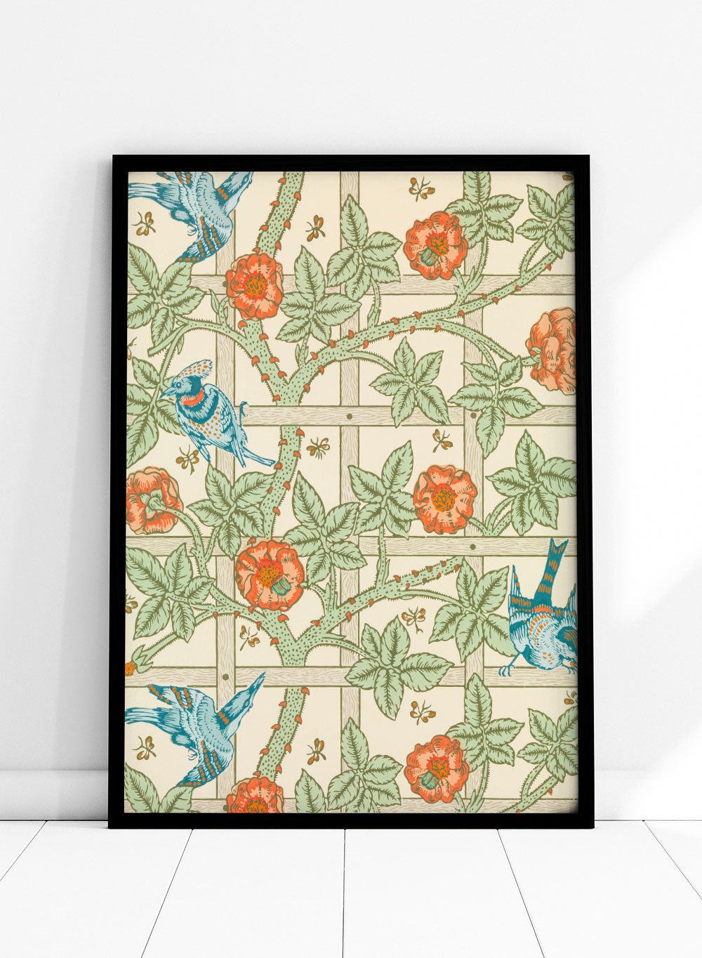 William Morris Trellis Birds Flowers Art Print_Sugar & Canvas