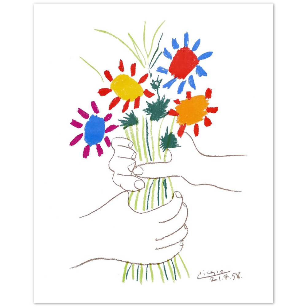 Pablo Picasso Bouquet Of Peace 1958 (Flowers Bouquet With Hands