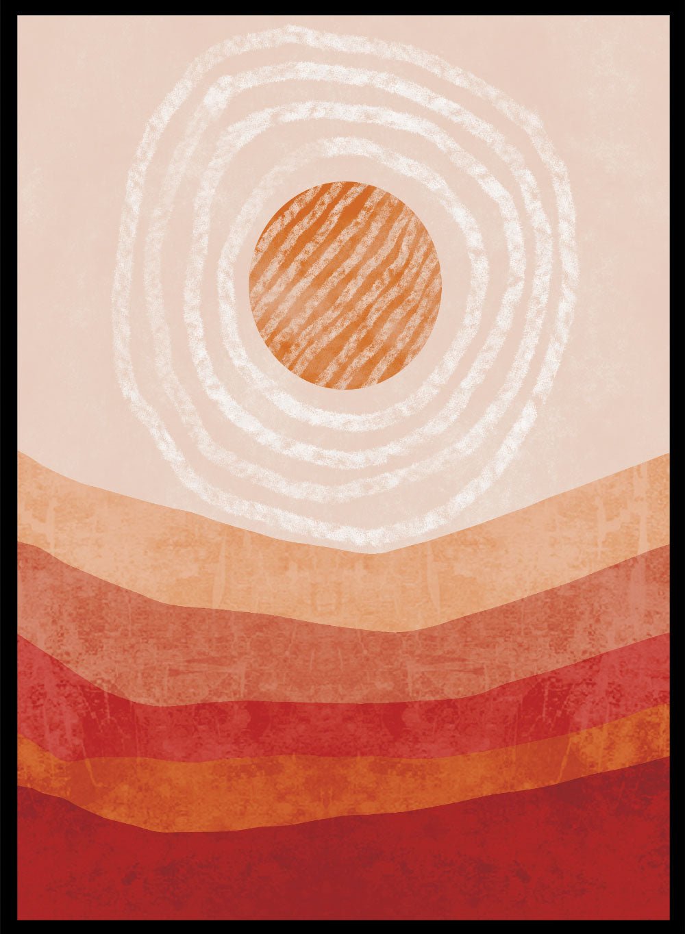 Abstract Sun & Mountains Art Print_Sugar & Canvas