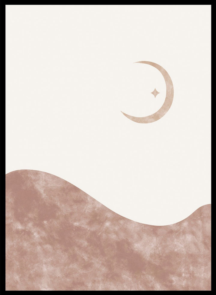 Abstract Moon & Mountains Art Print_Sugar & Canvas